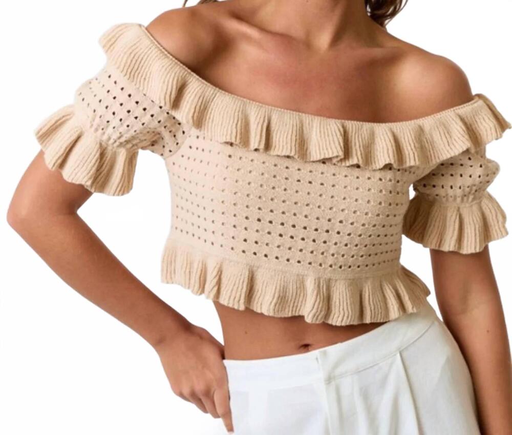 NEW BLUE BLUSH winnie sweater top in dark cream